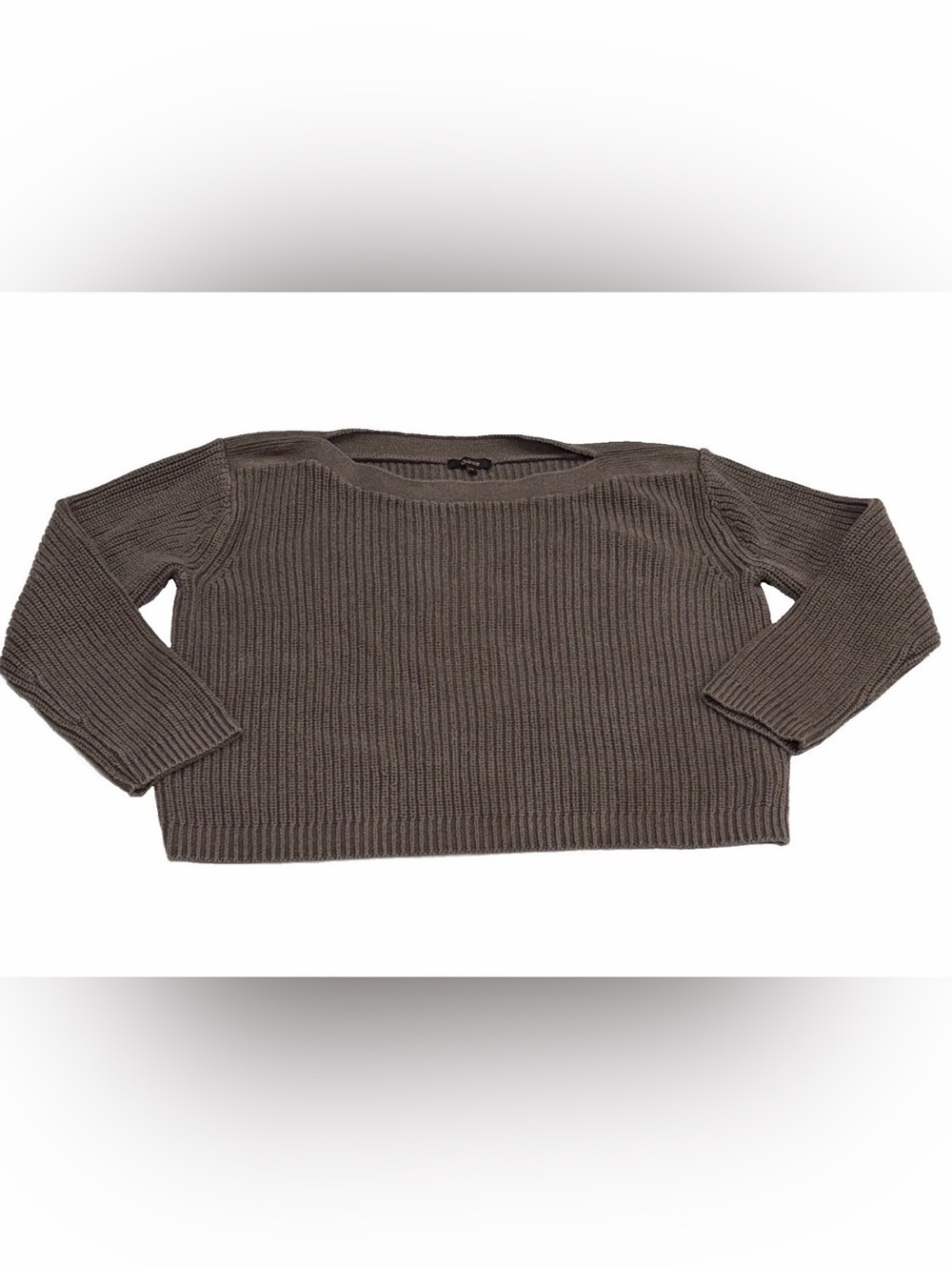 Quince Women’s Sweater 100% Organic Cotton Fisherman Crew Heather Brown XS Top